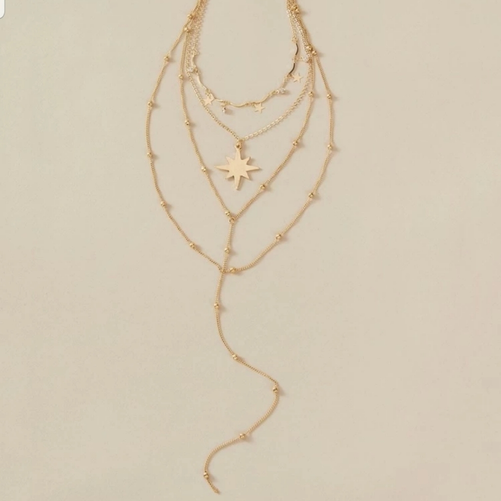 ☆Brynne☆ Layered Star Necklace - Picture 2 of 4